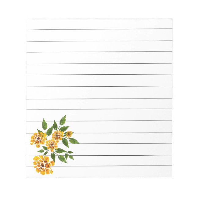 Yellow Flowers Notepad (Front)