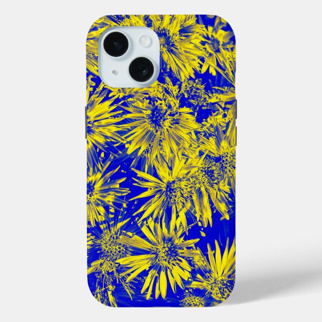 Yellow Flowers On Blue Case-Mate iPhone Case (Back)