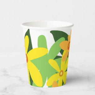 Yellow flowers Paper cup