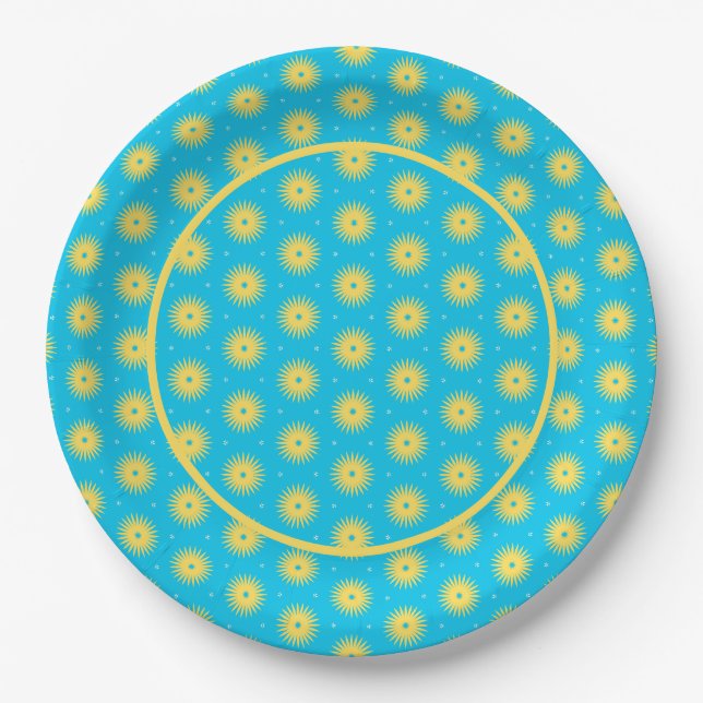 Yellow Flowers Paper Plates (Front)
