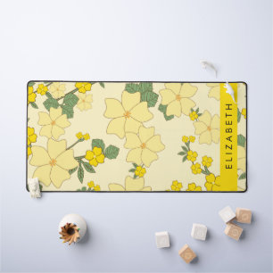 Yellow Flowers, Pattern Of Flowers, Your Name Desk Mat