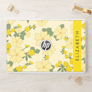 Yellow Flowers, Pattern Of Flowers, Your Name HP Laptop Skin