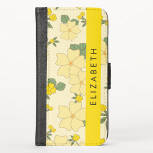 Yellow Flowers, Pattern Of Flowers, Your Name iPhone X Wallet Case