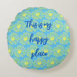 Yellow Flowers Pattern Reversible Boho Pillow