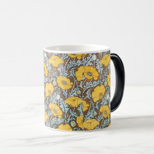 Yellow Flowers Pattern Vintage Background Magic Mug