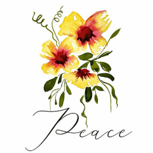 Yellow flowers peace magnet