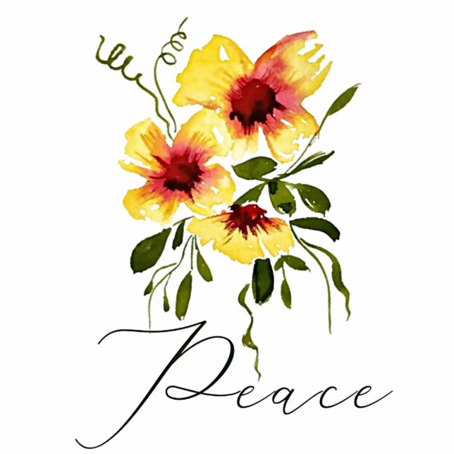 Yellow flowers peace magnet (Front)