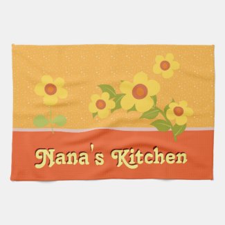 Yellow Flowers Personalized For Nana Kitchen Towel