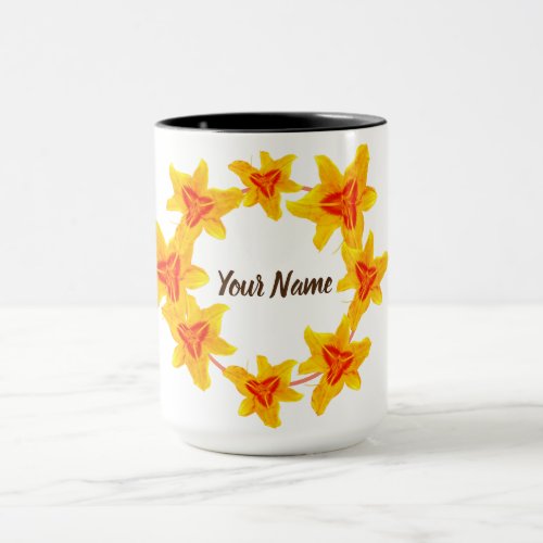 Yellow flowers Personalized Mug