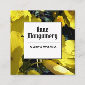 Yellow Flowers Photo Square Business Card