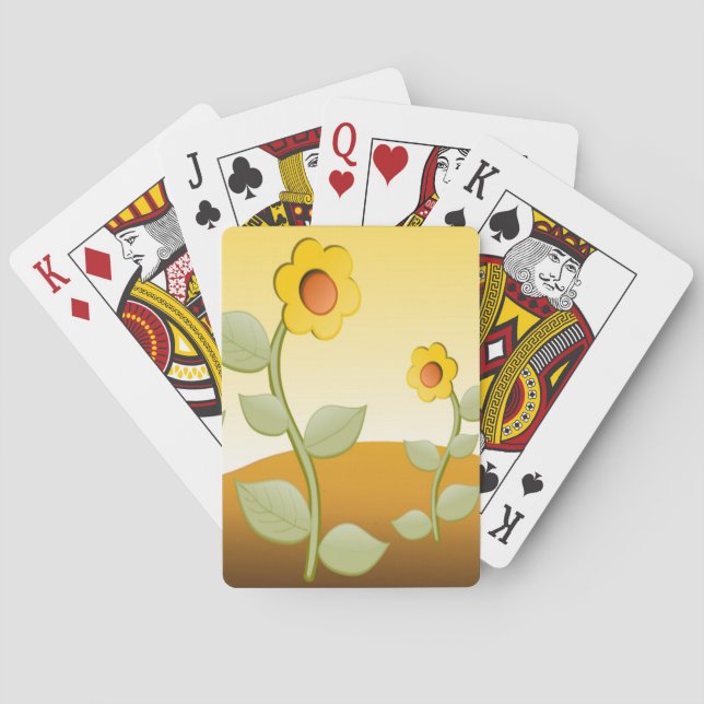 YELLOW FLOWERS POKER CARDS (Back)