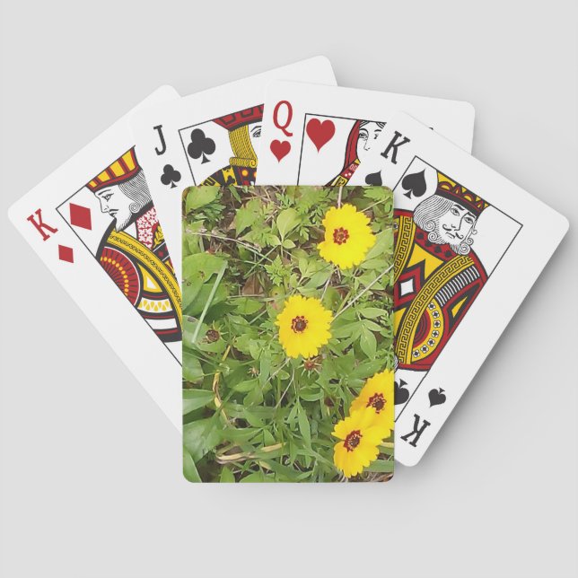 Yellow flowers poker cards (Back)