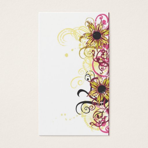 Customizable Yellow flowers Profile Card Business Cards
