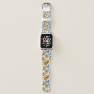 Yellow Flowers: Seamless Textile Design Apple Watch Band