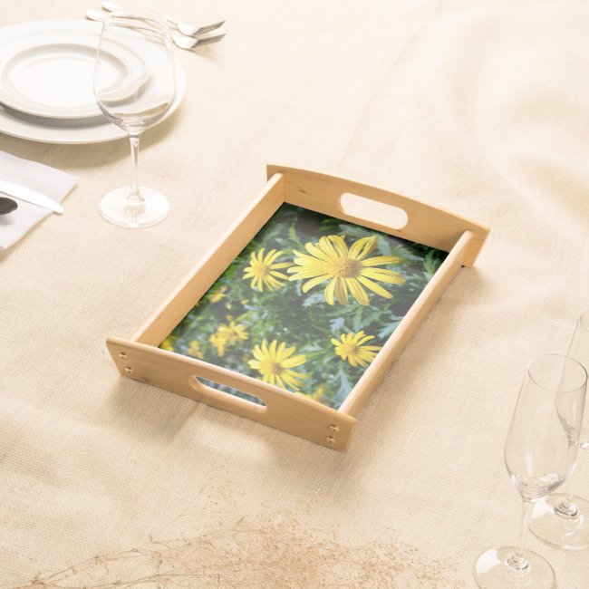 Yellow Flowers Serving Tray