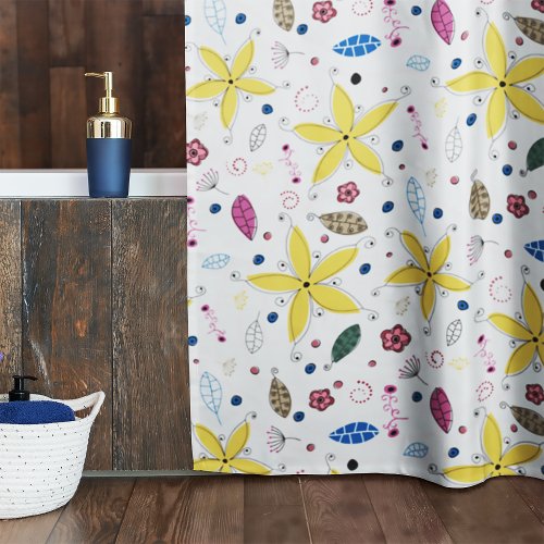 Yellow Flowers Shower Curtain