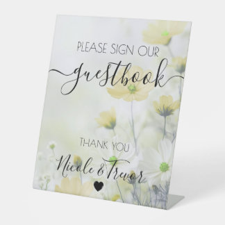 Yellow Flowers Sign Our Guestbook Wedding Sign