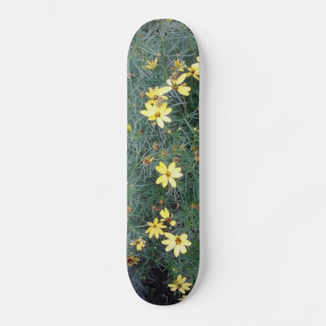 Yellow Flowers Skateboard Deck (Front)