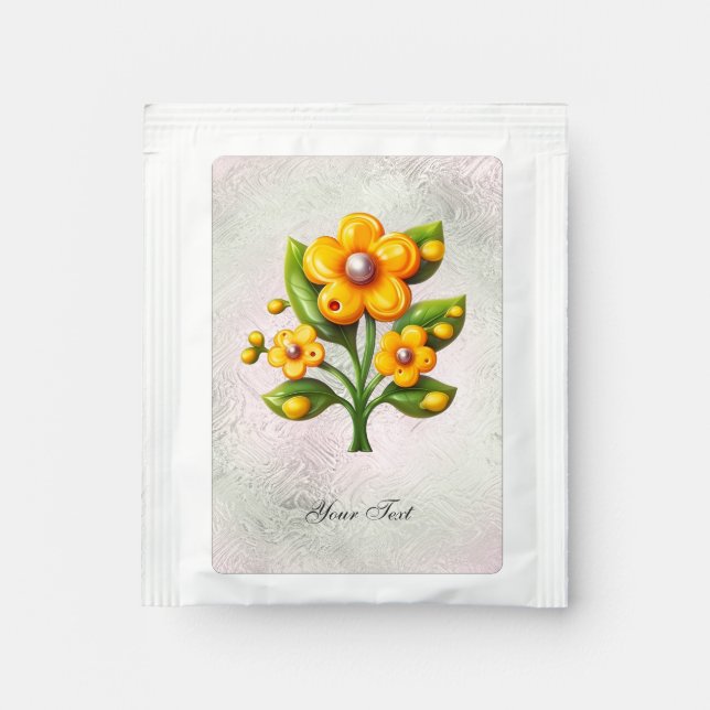 Yellow Flowers Tea Bag Drink Mix (Front)