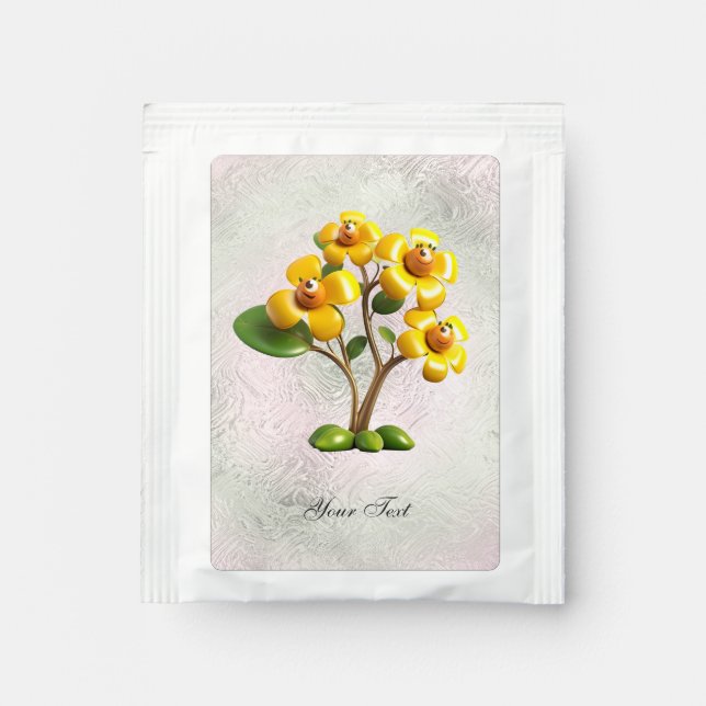 Yellow Flowers Tea Bag Drink Mix (Front)