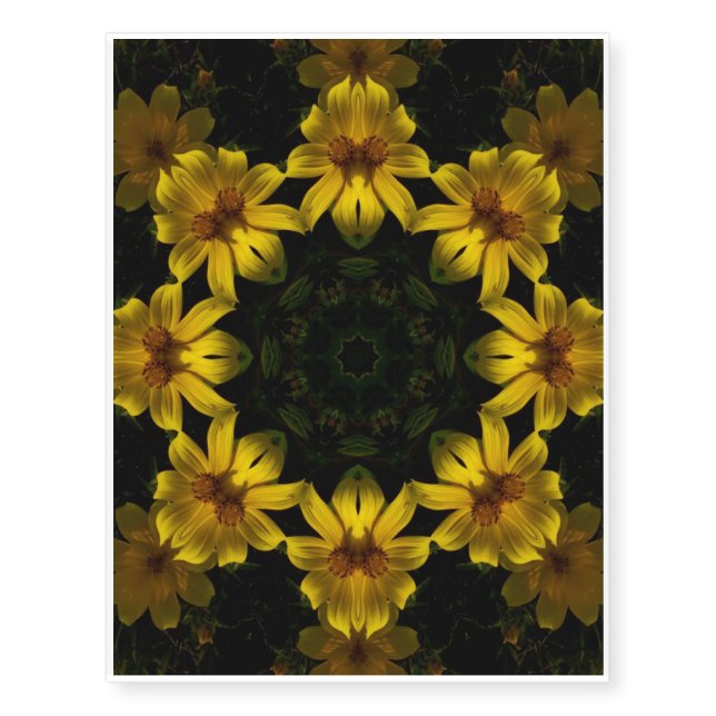Yellow Flowers Temporary Tattoos (Front)