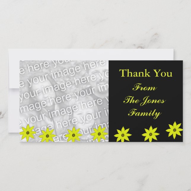 Yellow flowers thank you card (Front)