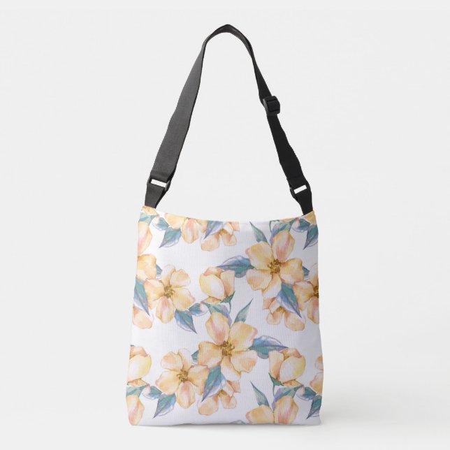 Yellow flowers. Watercolor garden 2 Crossbody Bag (Front)