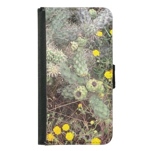 Yellow Flowers with Green Cactus in San Diego Samsung Galaxy S5 Wallet Case