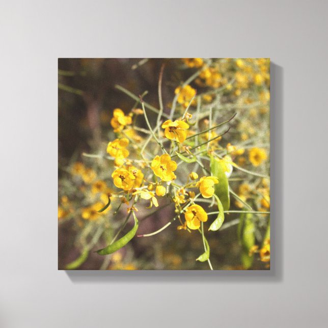Yellow Flowers Wrapped Canvas Print (Front)