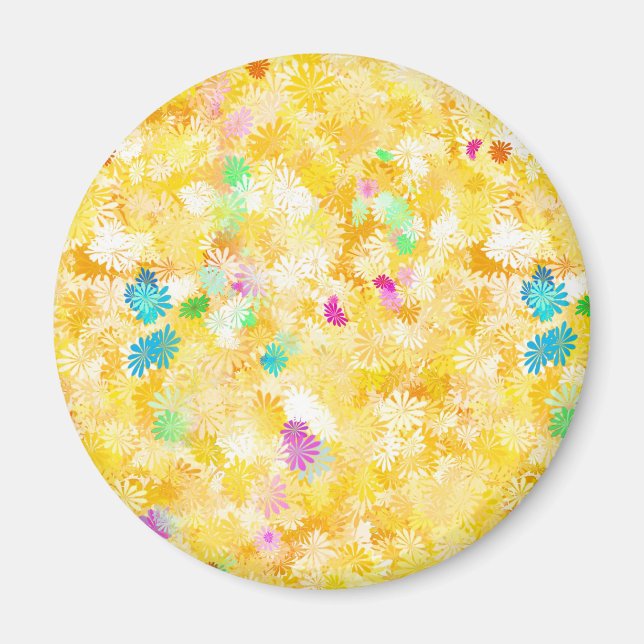 Yellow Flowery Background Magnet (Front)