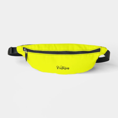 Yellow fluorescent neon one color name or delete  fanny pack