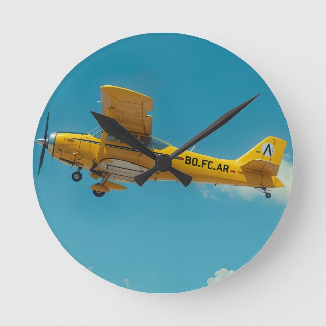 yellow flyer high round clock (Front)