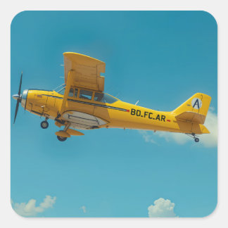 yellow flyer high square sticker
