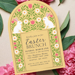 Yellow Folk Art Easter Brunch Arch Invitation