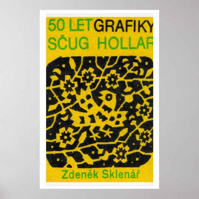 Yellow Folk Pattern - Matchbox Print - Czech Wall (Front)