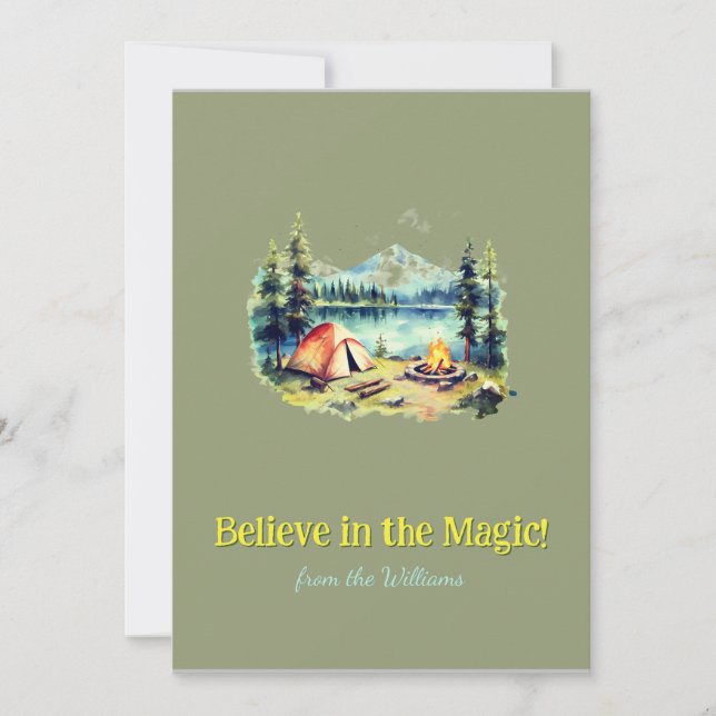 Yellow Font Mountain Christmas Holiday Camp Lake (Front)