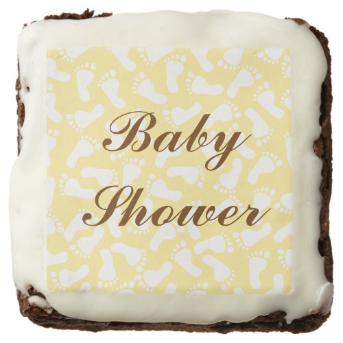 Yellow Foot Print Baby Shower Brownies