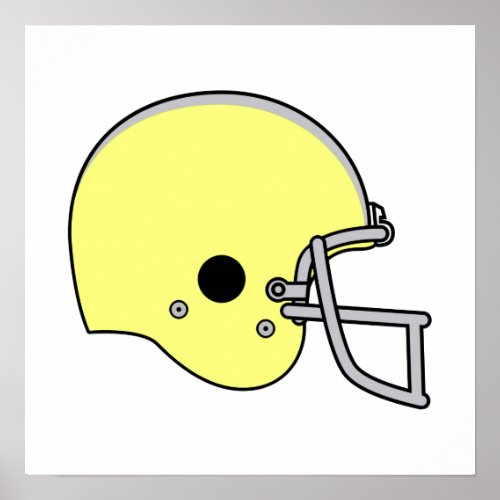 Yellow Football Helmet Poster