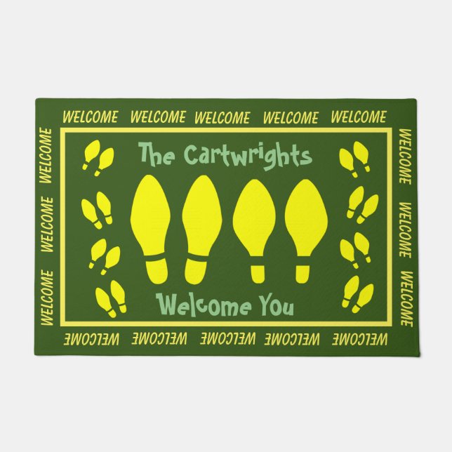 Yellow Footprints and Welcome Doormat (Front)