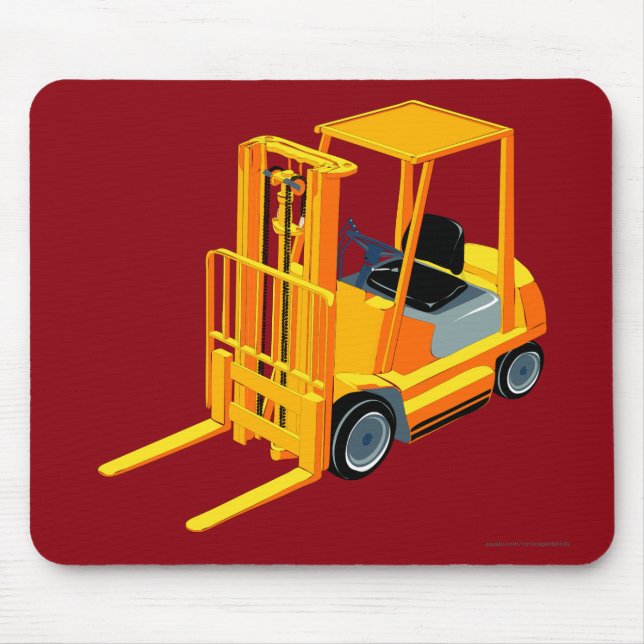 Yellow Forklift, Pallet Truck for Kids Mouse Pad (Front)