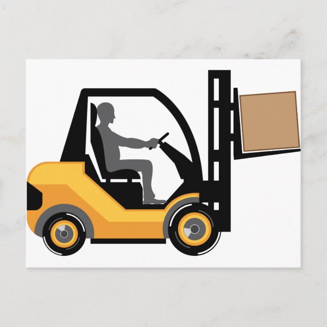 Yellow forklift postcard (Front)
