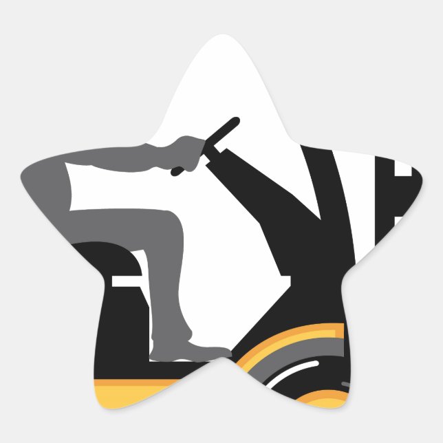 Yellow forklift star sticker (Front)