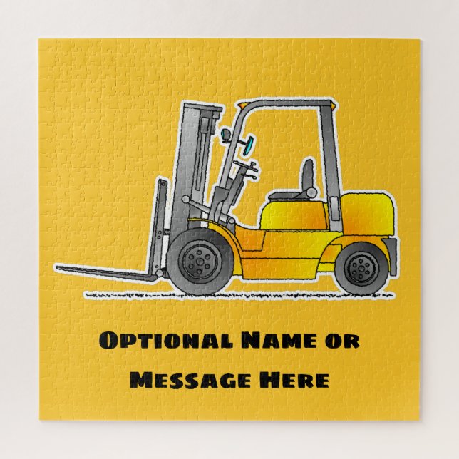 Yellow Forklift Truck JigSaw Puzzle Board Game  (Vertical)