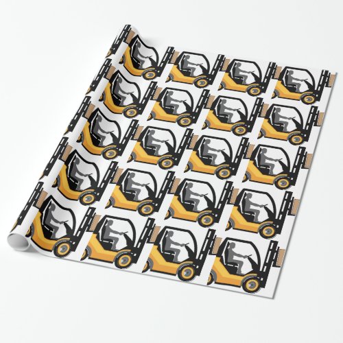 Yellow forklift wrapping paper