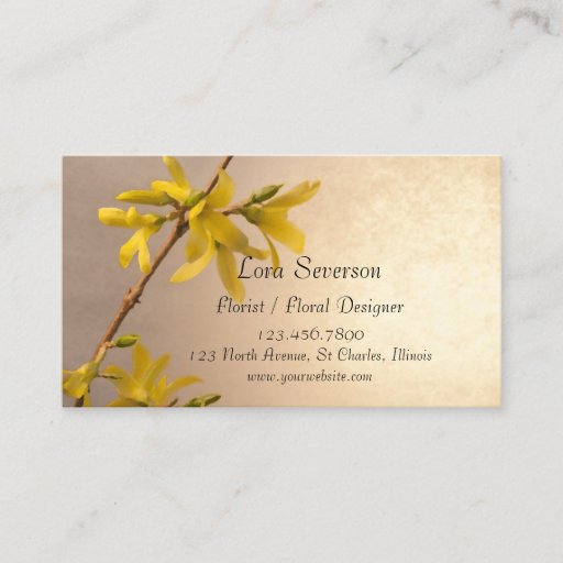 Customizable Yellow Forsythia Business Cards