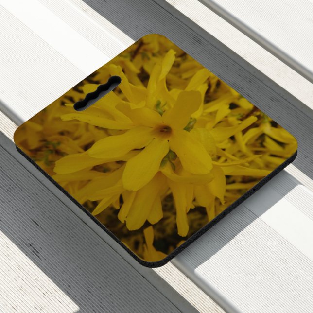 Yellow Forsythia Flowers Seat Cushion (In Situ)
