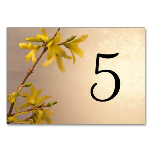 Yellow Forsythia Flowers Table Numbers