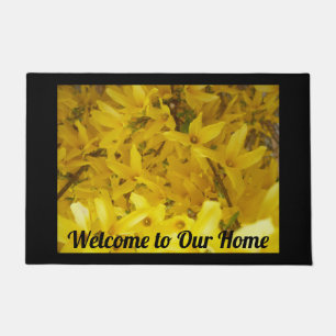 Yellow Forsythia Photo Welcome to Our Home Doormat