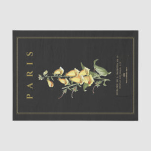 Yellow Foxglove Flower French Decoupage Black Tissue Paper