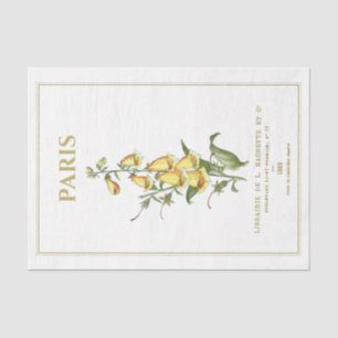 Yellow Foxglove Flower Vintage French Decoupage Tissue Paper